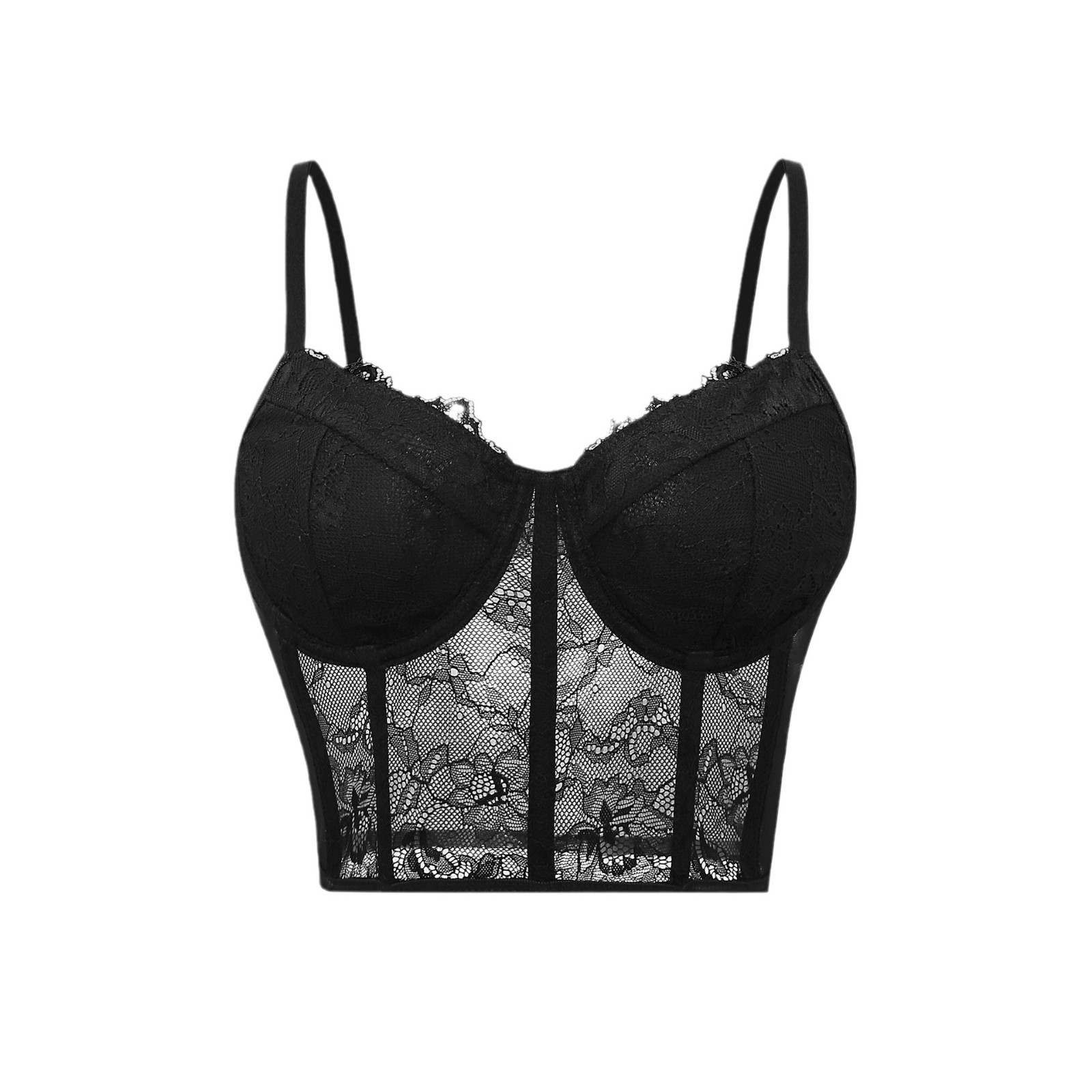 Sheer Mesh Bra - Сексуальный черный полупрозрачный бюстгальтер в сетку
